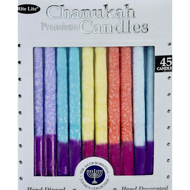 Chanukah Candles Premium Frosted Multi Colors Set of 45