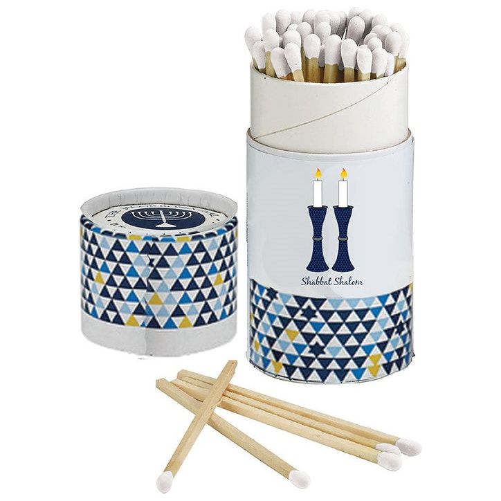 Shabbat Wooden Matches in Upright Gift Box 60 Long Matches for Shabbat Candlelighting Ceremony