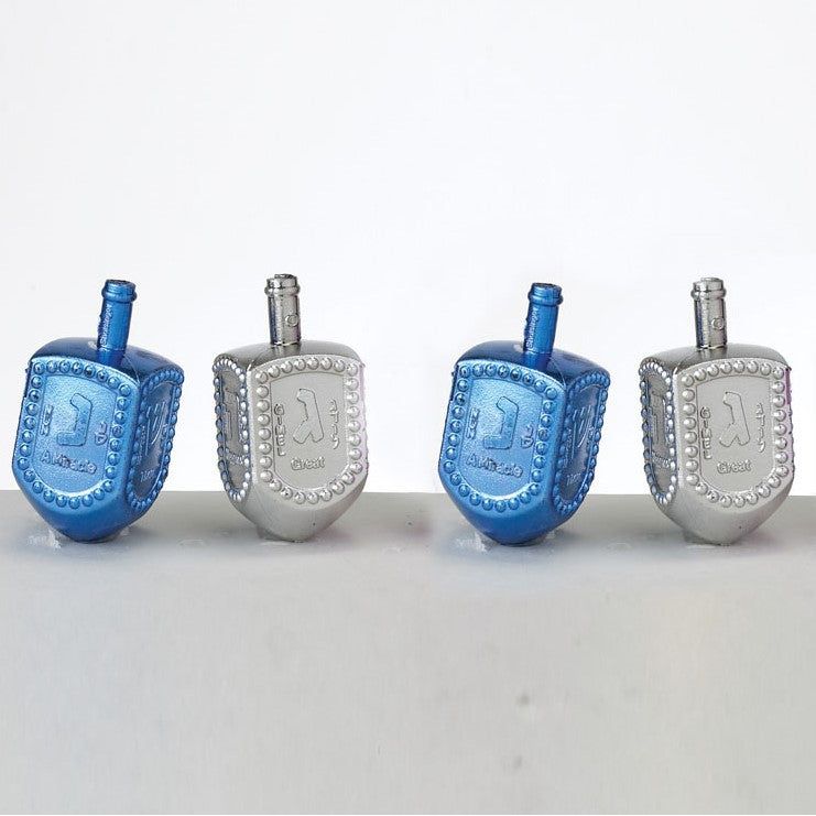 Metallic Blue & Silver Plastic Dreidel