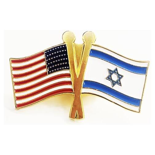 Israel & USA Flag Die-Cast Metal and Enamel Pin