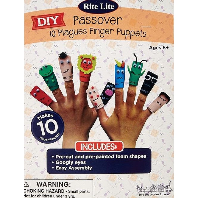 Ten Plagues Foam Finger Passover Puppet Kit Set of 10