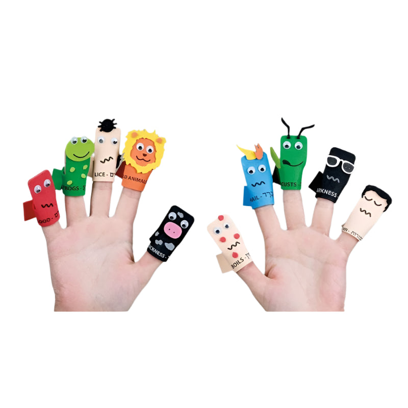 Ten Plagues Foam Finger Passover Puppet Kit Set of 10