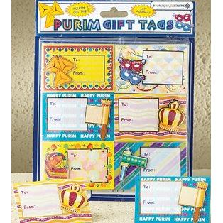 3D Self Adhesive Purim Gift Tags Set of 12