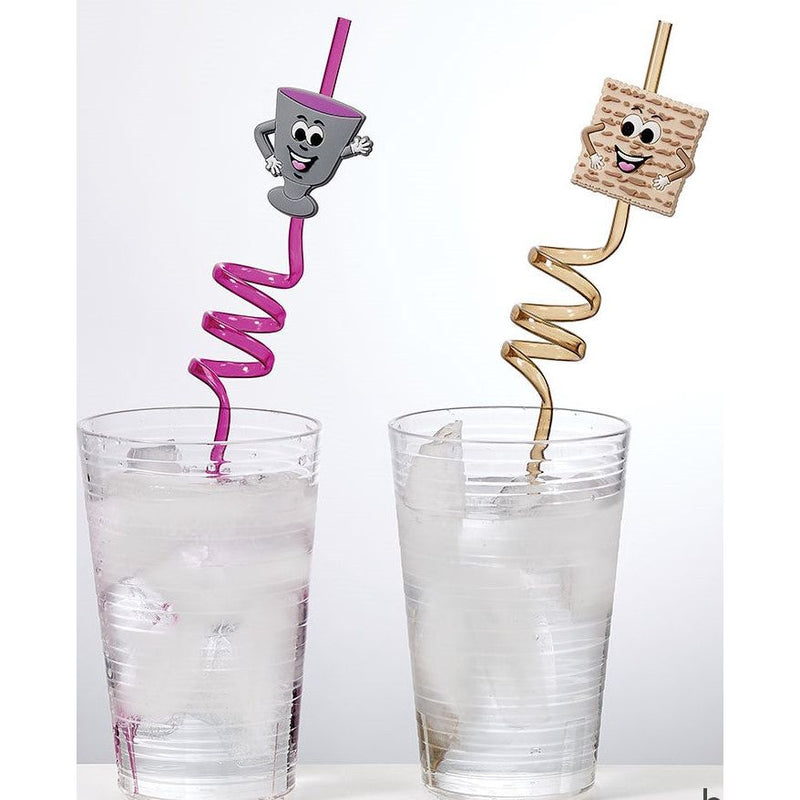 Fun Passover Straws with Cups and Matzahs Set of 4
