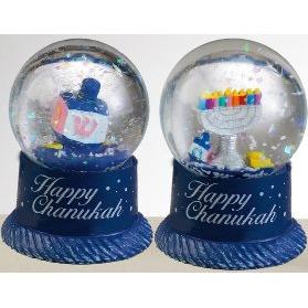Mini Chanukah Water Globe Menorah Design