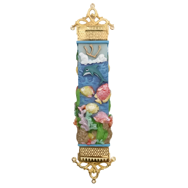 Artistic Mezuzah Fish by Reuven Masel Kosher $55 Parchment included