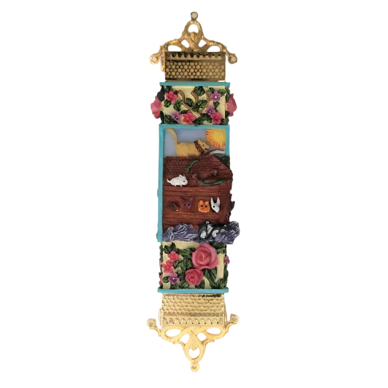 Artistic Mezuzah Noach's Arc by Reuven Masel Kosher $55 Parchment included