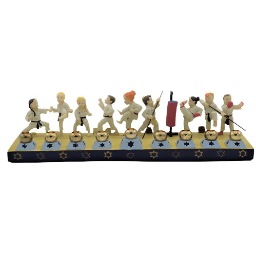 Collectible Children's Chanukah Menorah Karate Hand Made by Reuven Masel