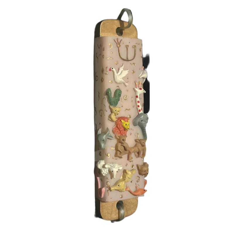 Colorful Animals & Birds Mezuzah Children's Mezuzah by Reuven Masel Kosher Parchment Included