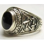 925 Sterling Silver / Onyx or Amethyst SHMA ISRAEL Ring Made in Israel Size 11