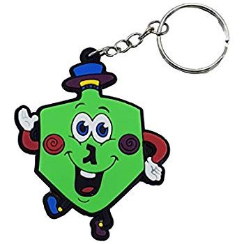 Dreidel Keychain Chanukah Gift Cute Smiley Faced Draidel Key Ring Chanukah Toy by Izzy 'n