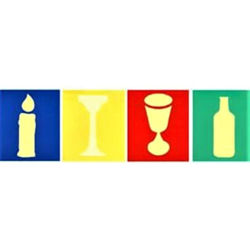 Jewish Shabbat Stencil Set of 4 Candlestick Candle Kiddush Cup & Wine Great for a Classroom Project