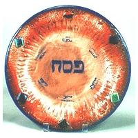 Fused Art Glass Seder Plate "Travels in the Midbar / Desert" By Tamara BASKIN Only ONE Available