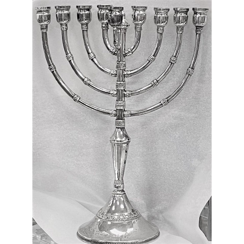 925 Sterling Silver Yemenite Filigree Chanukah Menorah 12.5"H x 9.5 "W Made in Israel By Zadok
