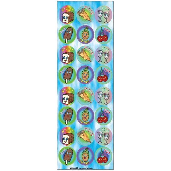 Brachot Blessings over Foods Animated Round Jewish Colorful Stickers Set of 144 Stickers