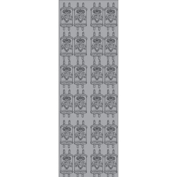Sefer Torah Silver Foil Jewish Stickers Set of 120
