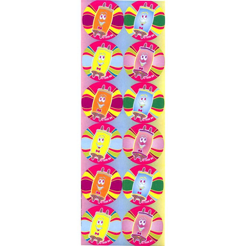 Colorful Torah Round Jewish Stickers Set of 72