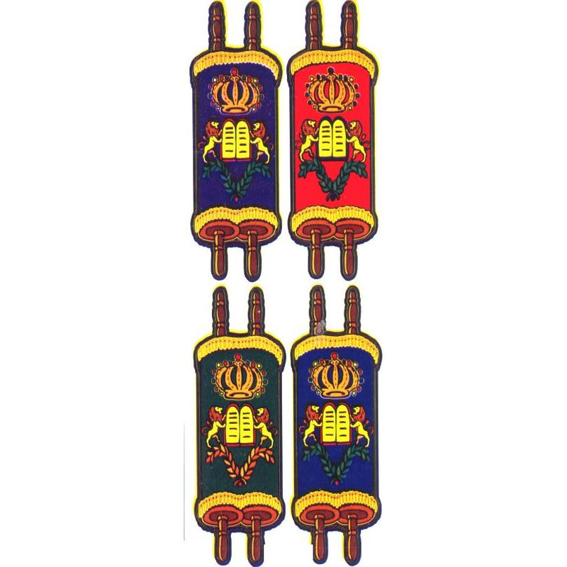Colorful Torah Jumbo Jewish Stickers Set of 24