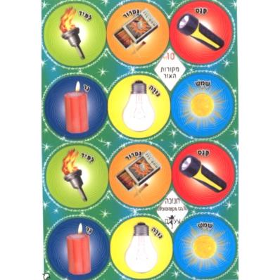 Sources of Light - Mekorot HaOr - Jewish Photo Stickers Set of 120
