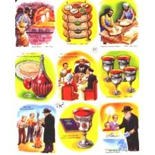 Passover Jewish Jumbo Stickers - Pesach Pictures - Set of 9 Made in Israel