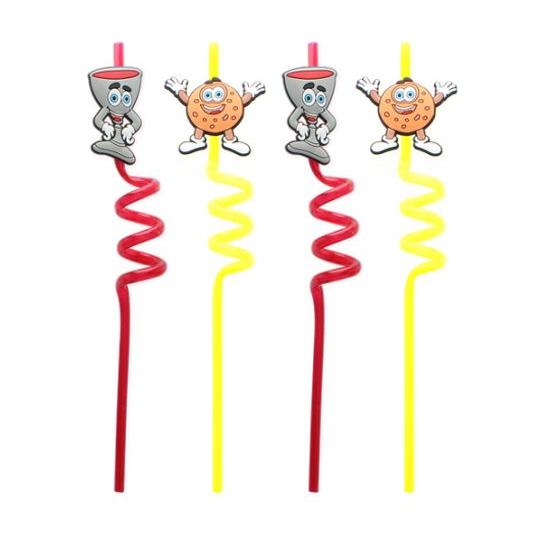 Passover Themed Wiggly Straws Set of 4