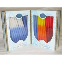 Safed Chanukah Candles White / Blue or Multicolor Made in Israel