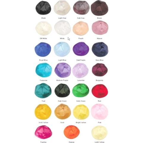 Celebration Satin Kippah / Yarmulke - Set of 12 - Many Colors - Custom Printing Available