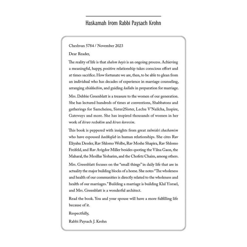 Secrets of a Connected Marriage By Rebbetzin Debbie Greenblatt