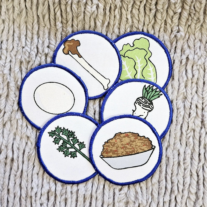 Jewish Passover Seder Plate Fabric Family Wall Hanging - Chag Pesach Sameach!