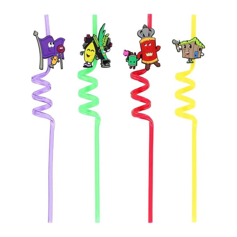 SukkotThemed  Straws Set of 4 Colorful Straws