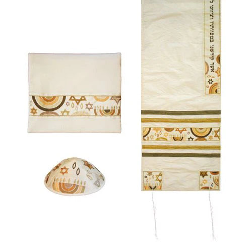 Star Of David Embroidered Tallit Tallis Set of 3 By Emanuel