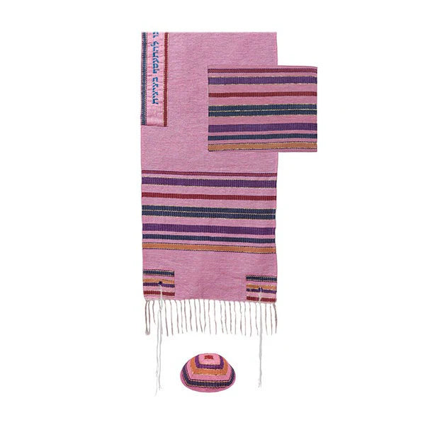 Emanuel Women's Tallit Multi Colored Stripes Set of 3