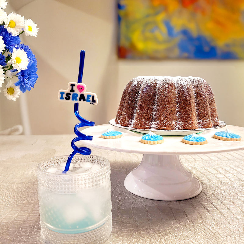 L'chaim! Stand With Israel Fun Blue & White Straws Set of 4