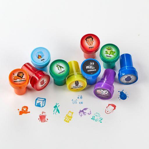 Passover 10 Plagues Stampers Kit Ages 4+ 10 Set of 10 + 2 Printed sheets & 4 Crayons