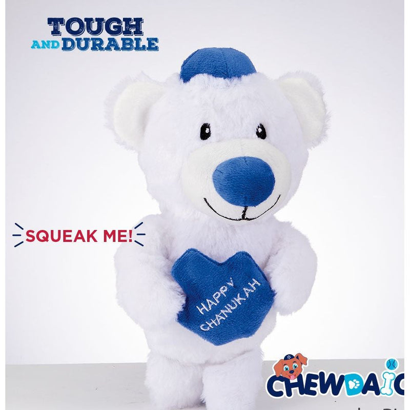 Chewdaica Chanukah Plush Bear Squeaky Dog Toy