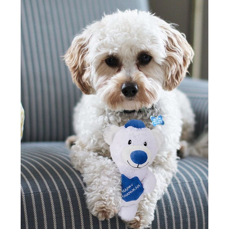 Chewdaica Chanukah Plush Bear Squeaky Dog Toy