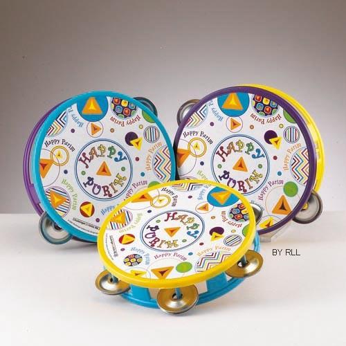 Happy Purim Tambourine Noisemaker - Great for a Child!