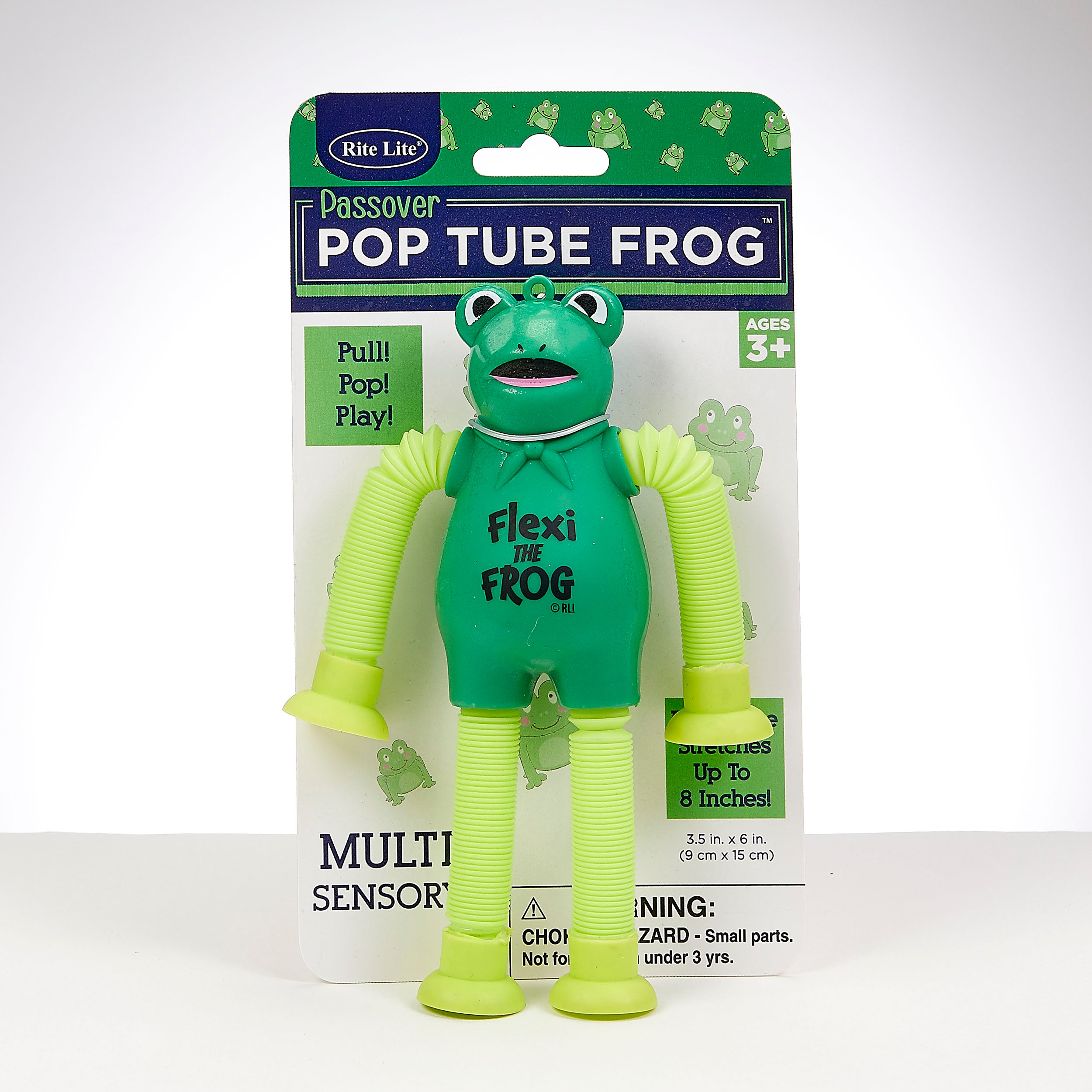 Passover Flexi The Frog Pop Tube Toy Pull! Pop! Play Each tube