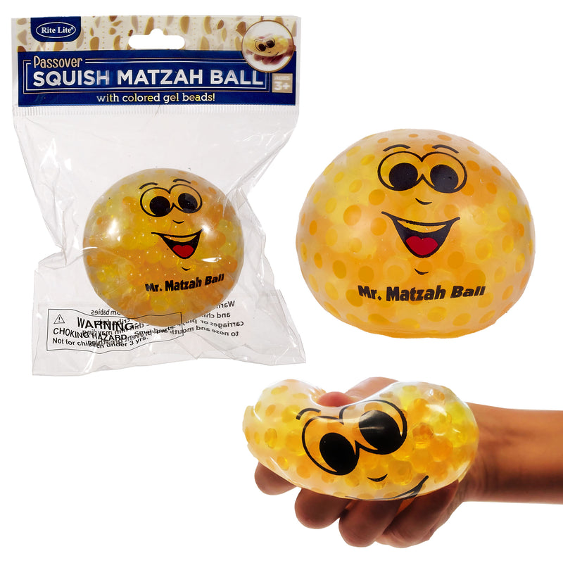 Squish Matzah Ball Filled With Yellow &amp; Brown Beads! Passover Toy