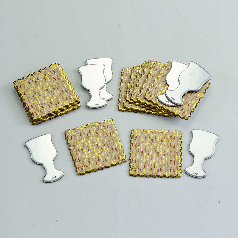 Passover Tablescatters 12 Foiled Matzah 6 Foiled Cups