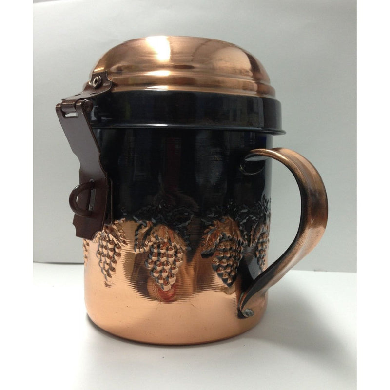 Traditional Copper Tzedakah Box SHUL Pushka with lock