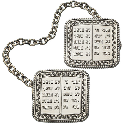 Ten Commandments Tallit Clip Set Nickel Finish