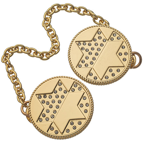 Star of David  Gold Finish Tallit Clips