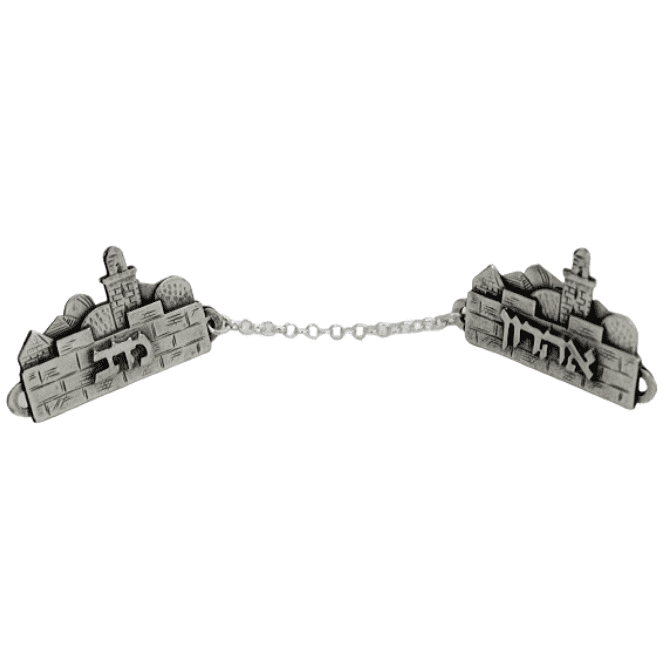 Jerusalem Shape Tallit Clips 925 Sterling Silver Hand Made In Israel By NADAV