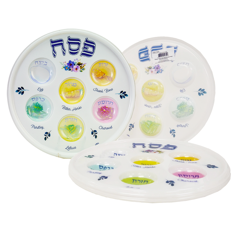 Traditional Design Colorful Disposable Seder Plate Passover Seder Symbols