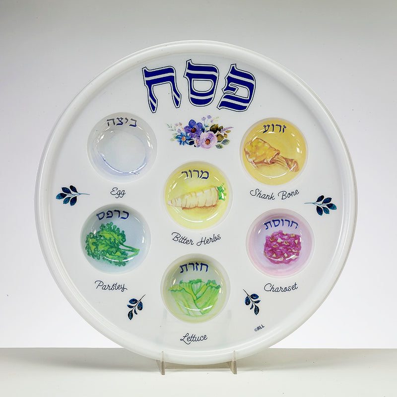 Traditional Design Colorful Disposable Seder Plate Passover Seder Symbols