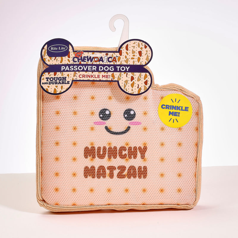 Chewdaica Passover Matzah Crinkly Dog Toy