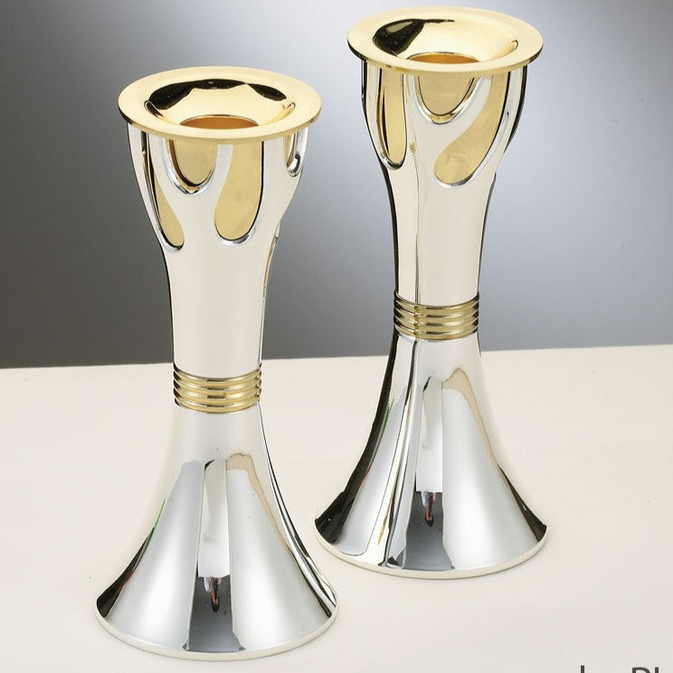 Etz Chaim Tree of Life Shabbat Zinc Alloy Candlesticks from ROSENTHAL COLLECTION - Small