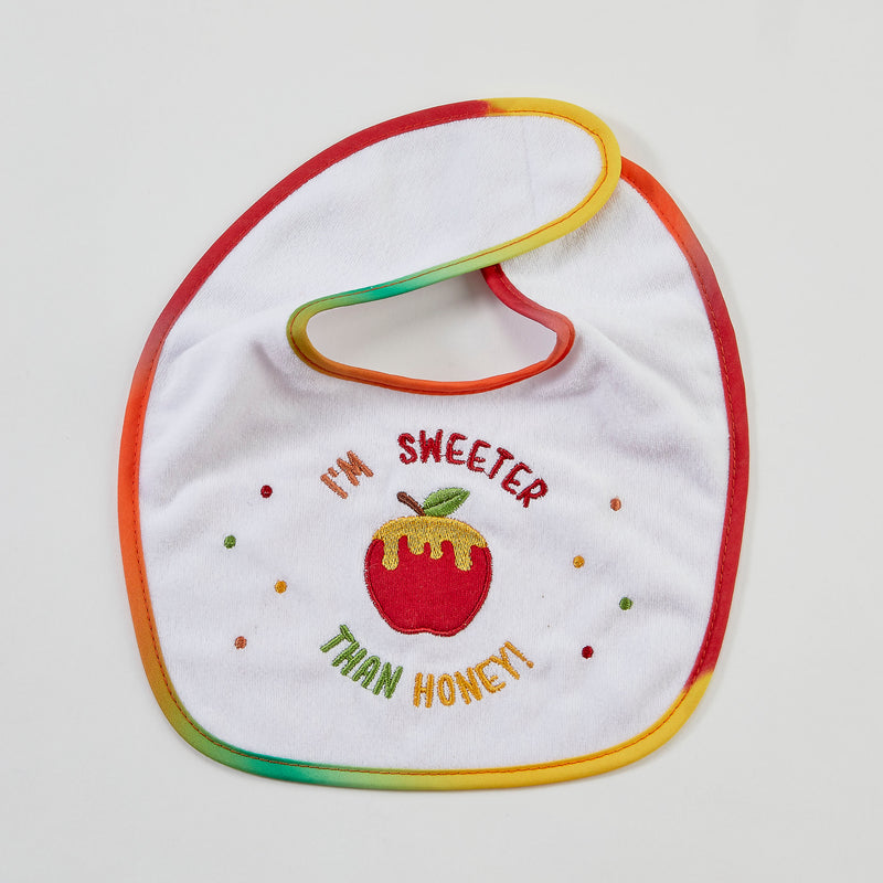 Embroidered Rosh Hashanah Bib 'm Sweeter Than Honey 80%Cotton/20% Poly