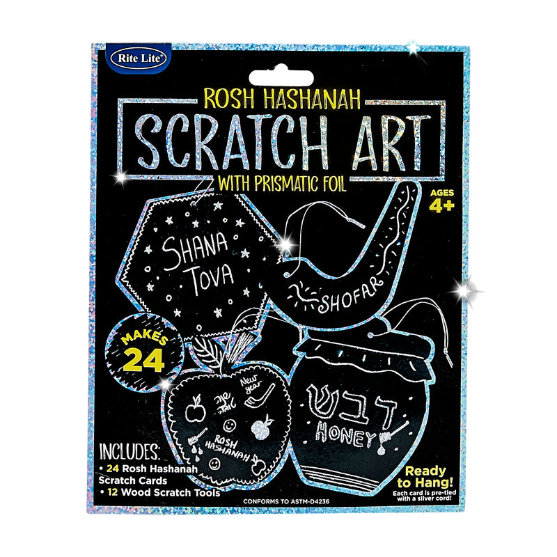 Rosh Hashanah Prismatic Scratch Art 24 Scratch Cards 12 Wood Scratch tools Great for a Classroom Project